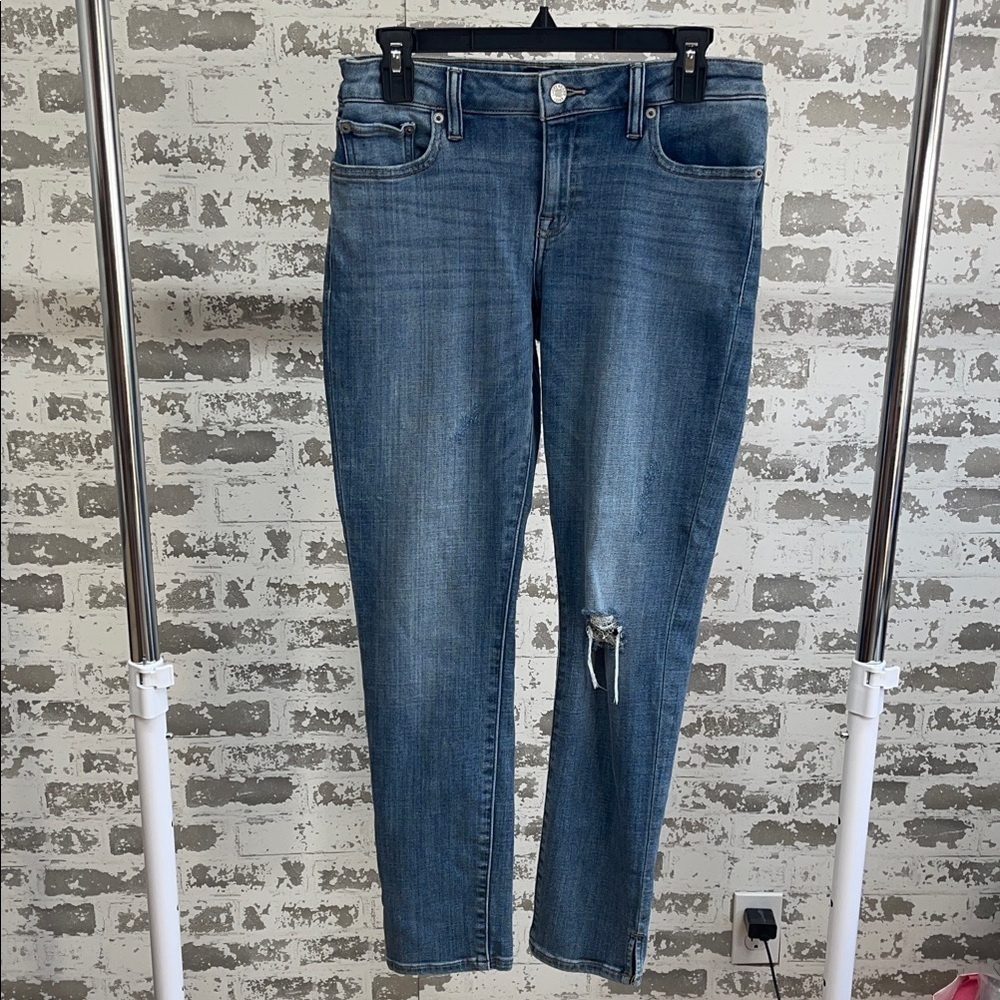 Lucky Brand Lolita Skinny Classic Blue Straight Leg Distressed Jeans Size 6 28